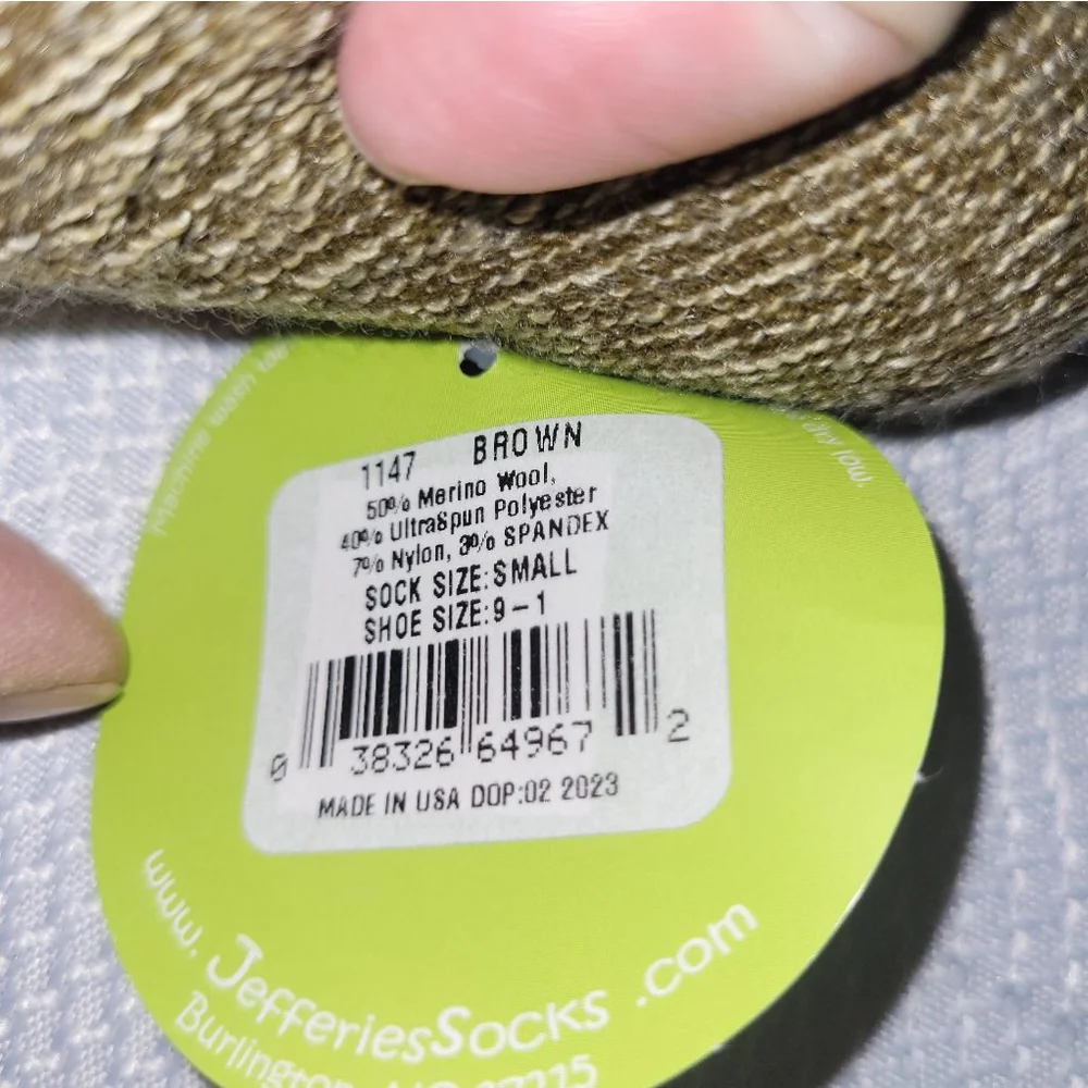 Jefferies Socks Merino Wool Thick Sock Brown S (9-1)